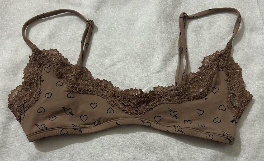Skims NWT Fits Everybody Lace Scoop Bralette Onxy & Sketched Hearts Size XS